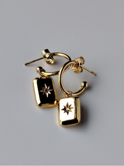 stargazed zirconia golden hoop