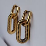 golden linked earrings