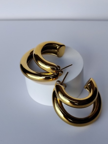 chic chunky double hoop