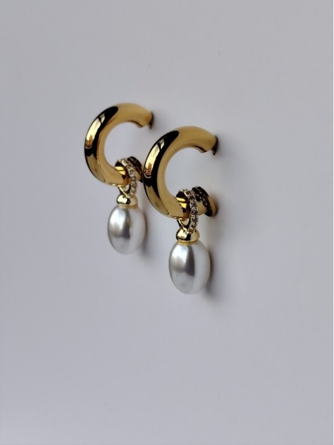 pearl hoop earring